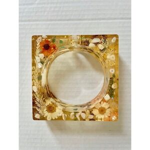 Vintage 70s resin handmade decor flowers herbs